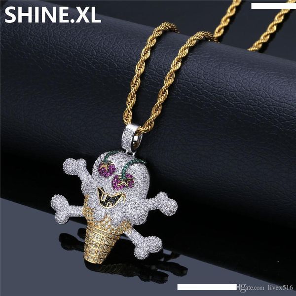 18k gold plated cartoon skull ice cream pendant necklace micro paved cubic zircon men hip hop jewelry gift, Silver
18k gold plated cartoon skull ice cream pendant necklace micro paved cubic zircon men hip hop jewelry gift, Silver