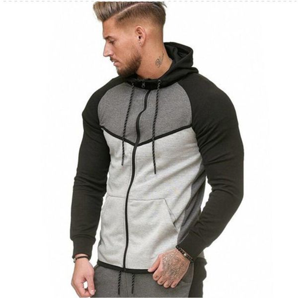 sweatshirt men 2019 new fashion men zipper splicing color pullover long sleeve hooded sweatshirt blouse, Black
sweatshirt men 2019 new fashion men zipper splicing color pullover long sleeve hooded sweatshirt blouse, Black