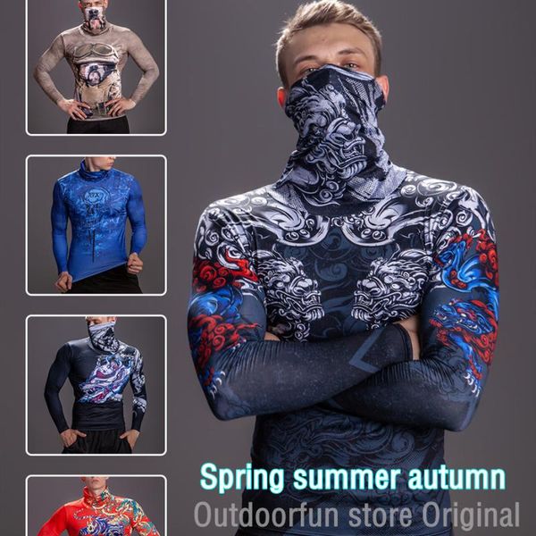 original new elastic one-piece scarf jacket muscle fit t shirt fishing fitness cycling clothes night run sports men clothing, Camo;black 
original new elastic one-piece scarf jacket muscle fit t shirt fishing fitness cycling clothes night run sports men clothing, Camo;black