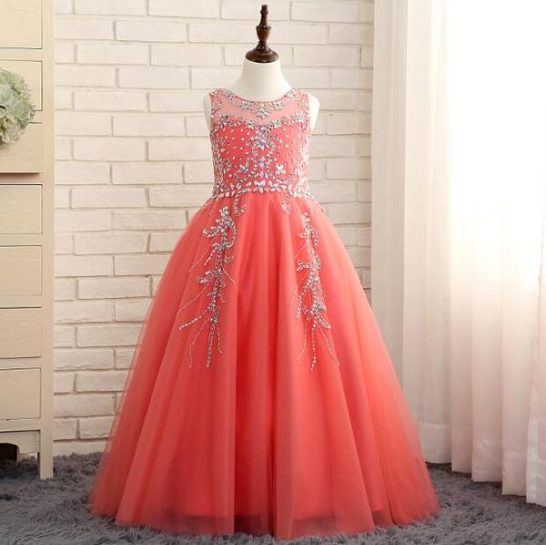 sparkly coral girls pageant dresses with bling bling crystal a line jewel sheer neck hollow back kids formal prom evening party dresses, White;red
sparkly coral girls pageant dresses with bling bling crystal a line jewel sheer neck hollow back kids formal prom evening party dresses, White;red