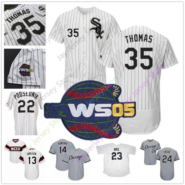 Chicago Jersey White Sox 2005 World Series A. J. Pierzynski Guillen Buehrle Crede Thomas Konerko Scott Podsednik Juan Uribe Jermaine Dye Men
Chicago Jersey White Sox 2005 World Series A. J. Pierzynski Guillen Buehrle Crede Thomas Konerko Scott Podsednik Juan Uribe Jermaine Dye Men