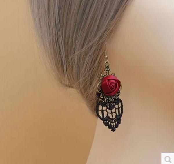 court wind cutout lace red rose earrings alloy vintage flower earrings long imitation pearl women's earrings wholesale, Silver
court wind cutout lace red rose earrings alloy vintage flower earrings long imitation pearl women's earrings wholesale, Silver