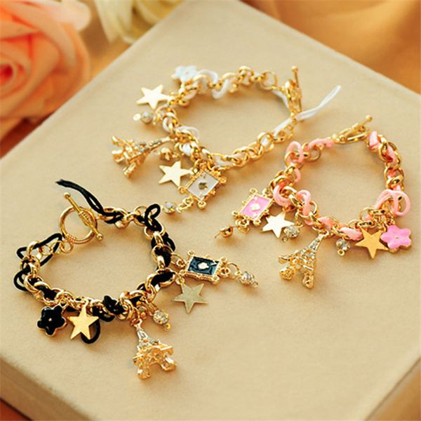 fashion jewelry korean bracelet femme pentagram playing cards flower charm bracelet riend gifts accesorios mujer, Golden;silver
fashion jewelry korean bracelet femme pentagram playing cards flower charm bracelet riend gifts accesorios mujer, Golden;silver