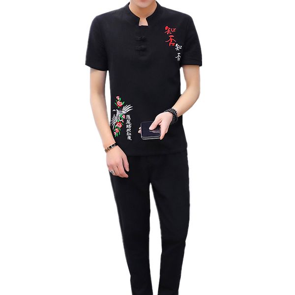 chinese style black mens embroidery two-piece set cotton linen fabric t shirt and ankle-length pants large size 5xl mens sets, Gray
chinese style black mens embroidery two-piece set cotton linen fabric t shirt and ankle-length pants large size 5xl mens sets, Gray