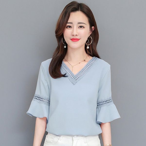 women casual flare short sleeved chiffon blouse summer female v-neck shirt lady ruffle hollow out blouses shirts office top, White
women casual flare short sleeved chiffon blouse summer female v-neck shirt lady ruffle hollow out blouses shirts office top, White