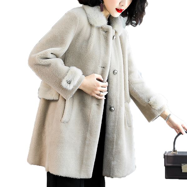 real fur coat female jacket autumn winter korean vintage collar women's fur coat women sheep shearling zt1607, Black
real fur coat female jacket autumn winter korean vintage collar women's fur coat women sheep shearling zt1607, Black