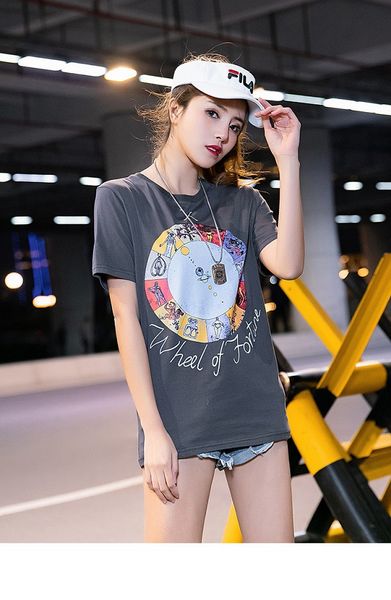 2019 new tarot brand printed short-sleeved ladies summer loose t-shirt wholesale, White
2019 new tarot brand printed short-sleeved ladies summer loose t-shirt wholesale, White