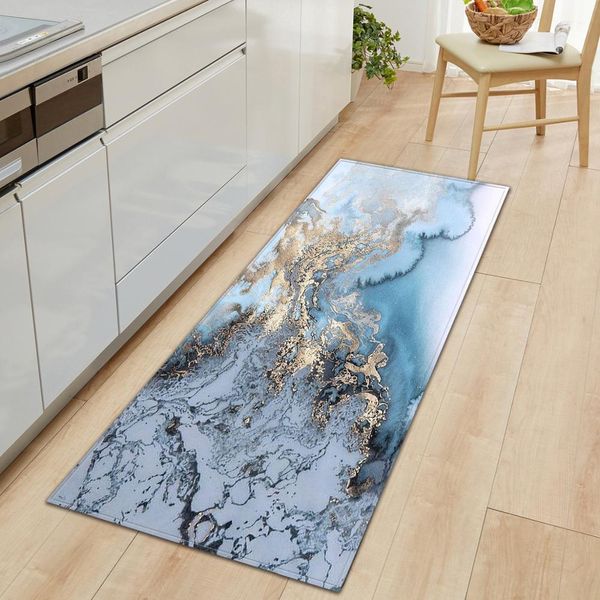 

marble printed long kitchen carpet floor mat living room absorbent hallway area rug anti-slip entrance doormat bedroom corridor