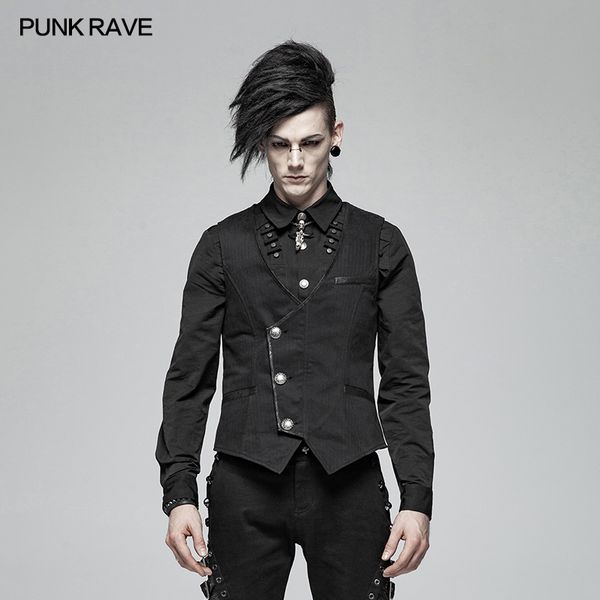 punk rave steampunk simple vest,asymmetrical placket design,the pocket uses the adhesive crack skin wy994, Black;white
punk rave steampunk simple vest,asymmetrical placket design,the pocket uses the adhesive crack skin wy994, Black;white