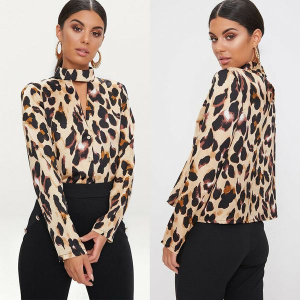 женщины leopard длинным рукавом halterneck рубашки вскользь сыпучие мундир top button вниз tee офиса ladies work shirt, White
женщины leopard длинным рукавом halterneck рубашки вскользь сыпучие мундир top button вниз tee офиса ladies work shirt, White