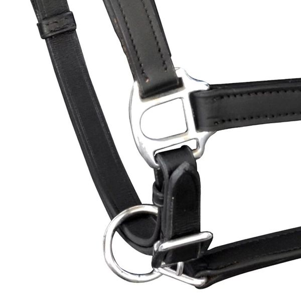 ronzal / black leather halter adjustable for horse (standard) common tools