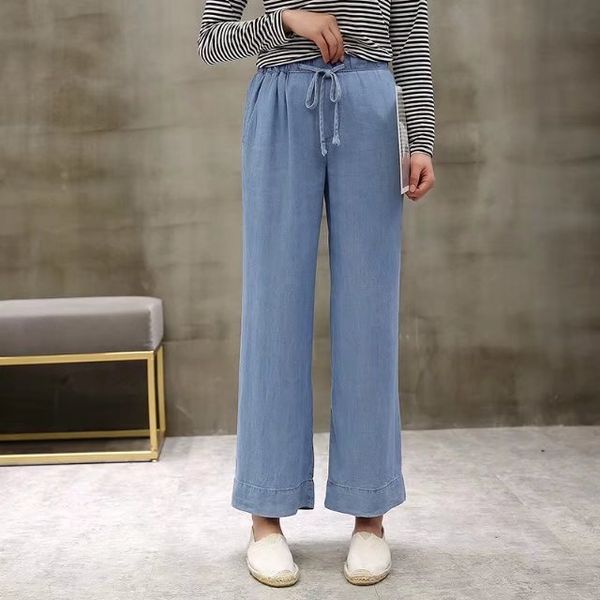 18002 summer new style korean-style loose straight soft and comfortable thin tencel denim (ankle-length pants) women's loose pan, Blue
18002 summer new style korean-style loose straight soft and comfortable thin tencel denim (ankle-length pants) women's loose pan, Blue