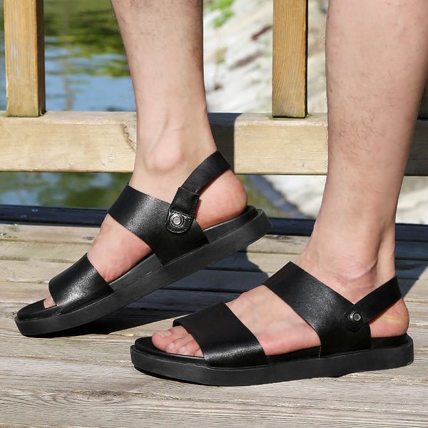 men sandals fashion summer outdoor shoes casual genuine leather outdoor walking breathable leisure beach flat sandals men, Black
men sandals fashion summer outdoor shoes casual genuine leather outdoor walking breathable leisure beach flat sandals men, Black