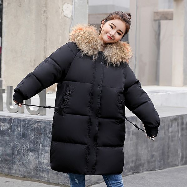 new winter womens down cotton parka long fur collar hooded coat quilted jacket, Black
new winter womens down cotton parka long fur collar hooded coat quilted jacket, Black