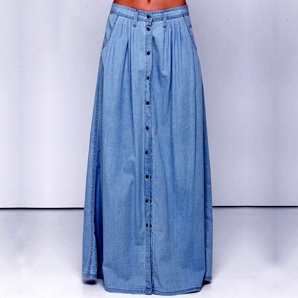 длинная юбка женщины длинные юбки женщины длинные джинсовая юбка femme вскользь сыпучие высокой талией однобортный maxi жан юбка saias femin, Black 
длинная юбка женщины длинные юбки женщины длинные джинсовая юбка femme вскользь сыпучие высокой талией однобортный maxi жан юбка saias femin, Black