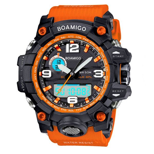 boamigo men sports watch multifunction digital analog quartz wristwatches waterproof, Slivery;brown
boamigo men sports watch multifunction digital analog quartz wristwatches waterproof, Slivery;brown