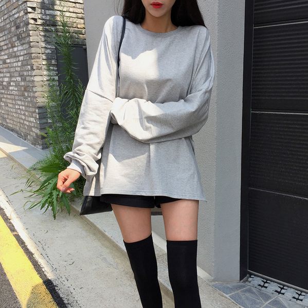 women soft solid color loose casual oversize pullover warm sweet autumn cool women sweatshirt, Black
women soft solid color loose casual oversize pullover warm sweet autumn cool women sweatshirt, Black