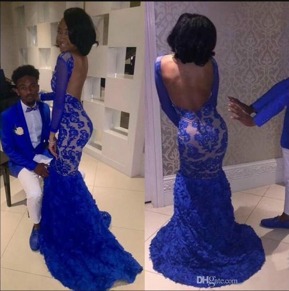 long sleeves prom dresses 2019 appliques lace mermaid evening dresses jewel neck 3d flowers custom made formal party wear, Black
long sleeves prom dresses 2019 appliques lace mermaid evening dresses jewel neck 3d flowers custom made formal party wear, Black