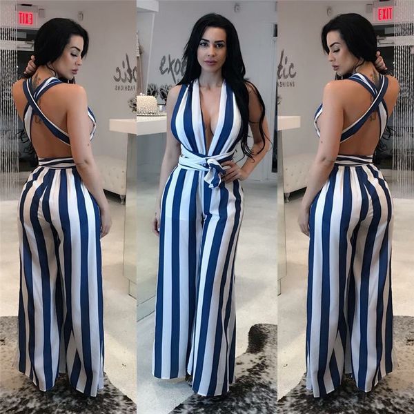 v neck loose sleeveless summer romper jumpsuit woman nice wide leg striped women overalls backless casual oversized outerwear, Black;white
v neck loose sleeveless summer romper jumpsuit woman nice wide leg striped women overalls backless casual oversized outerwear, Black;white