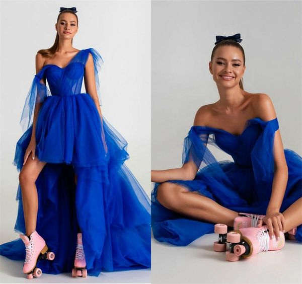 elegant royal blue prom dresses tulle high low formal evening dress 2020 a line arabic special robes de soirée, Black
elegant royal blue prom dresses tulle high low formal evening dress 2020 a line arabic special robes de soirée, Black