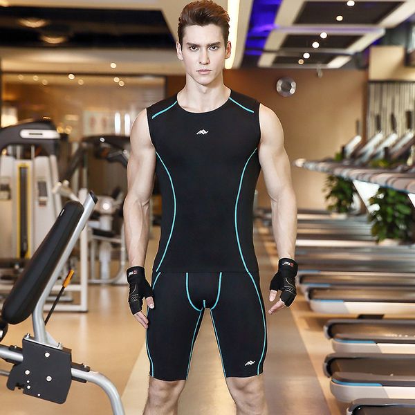 summer men sleeveless t-shirts pants men compression set sportswear fitness tracksuit skin tight base leggings running sets, Black;blue
summer men sleeveless t-shirts pants men compression set sportswear fitness tracksuit skin tight base leggings running sets, Black;blue