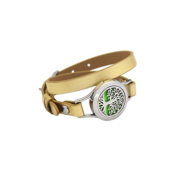 steel tree jewelry multi-layer wrap leather essential oil bracelet for women, Golden;silver
steel tree jewelry multi-layer wrap leather essential oil bracelet for women, Golden;silver