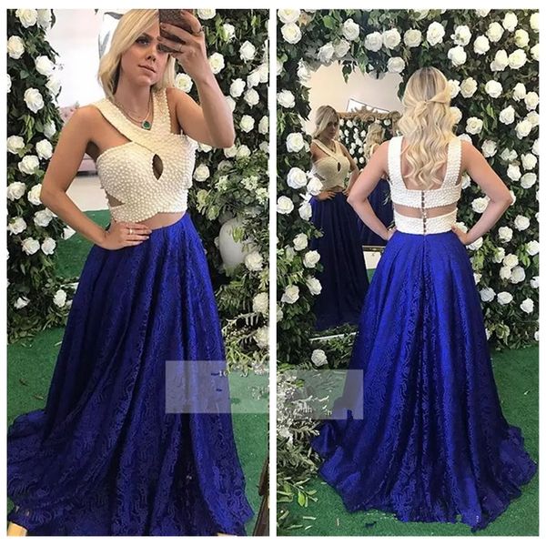2019 spaghetti royal blue lace prom dresses long pearls arabic evening dress for women plus size formal vestidos de soiree custom, Black
2019 spaghetti royal blue lace prom dresses long pearls arabic evening dress for women plus size formal vestidos de soiree custom, Black