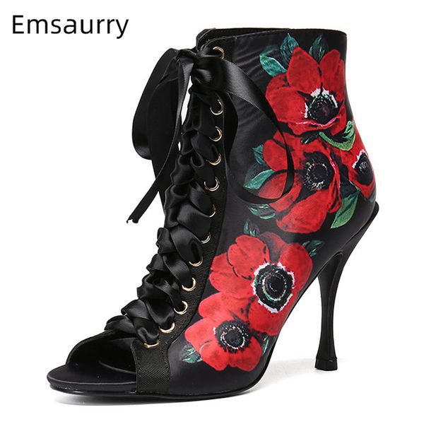 spring printed colors women pumps thin heel peep toe high shoes satin ribbons cross-tied dress shoes woman, Black
spring printed colors women pumps thin heel peep toe high shoes satin ribbons cross-tied dress shoes woman, Black