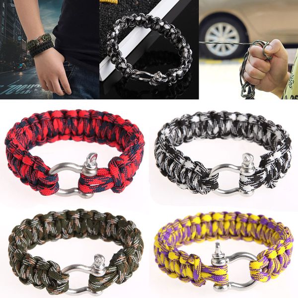 stainless steel buckle rope paracord bracelet hiking camping outdoor survival first aid kits parachute
stainless steel buckle rope paracord bracelet hiking camping outdoor survival first aid kits parachute
