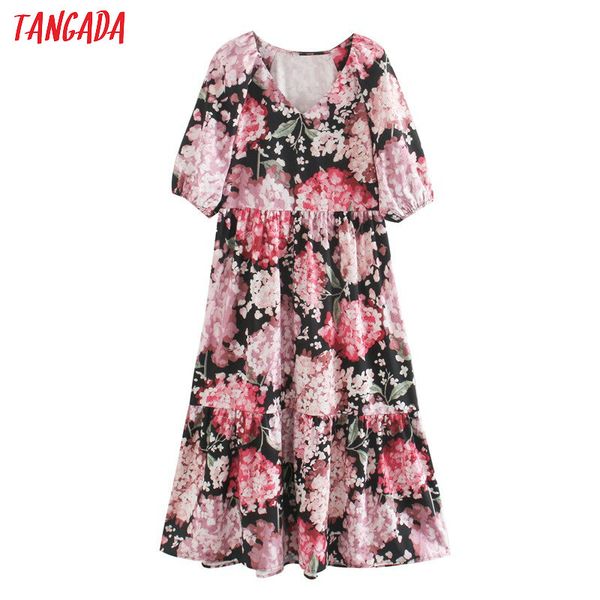 tangada fashion women floral print dress 2020 summer short sleeve female loose midi dress vestidos xn458, Black;gray
tangada fashion women floral print dress 2020 summer short sleeve female loose midi dress vestidos xn458, Black;gray