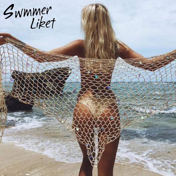 crochet fishnet bikini 2019 summer fashion beach wear women cover up sequini swimsuit tunic for women sarong cover-ups new, Blue;gray
crochet fishnet bikini 2019 summer fashion beach wear women cover up sequini swimsuit tunic for women sarong cover-ups new, Blue;gray