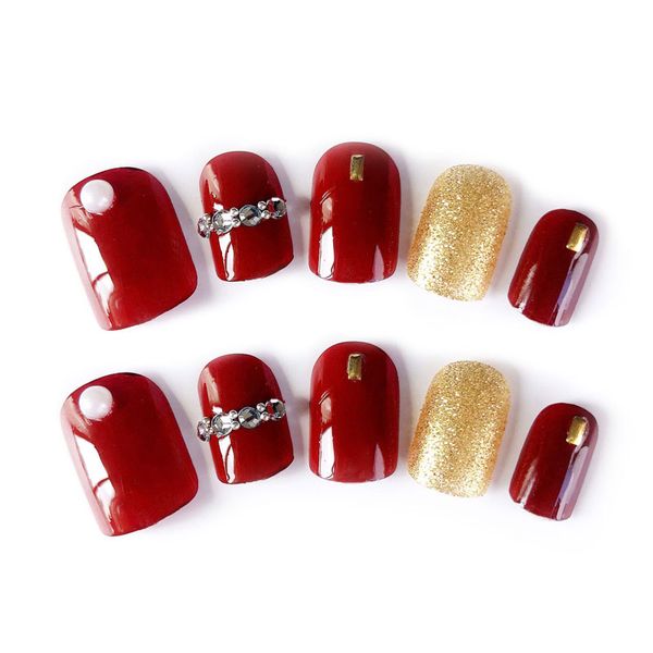 24pcs/set fake nails tips crystal finish wedding brides nail art tips decor oa66, Red;gold
24pcs/set fake nails tips crystal finish wedding brides nail art tips decor oa66, Red;gold