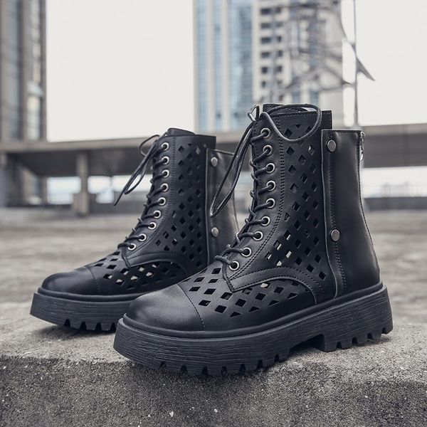 pu leather retro women martin boots breath high-women boots zipper outdoor hollow female platform ankle hiking 35-40
pu leather retro women martin boots breath high-women boots zipper outdoor hollow female platform ankle hiking 35-40