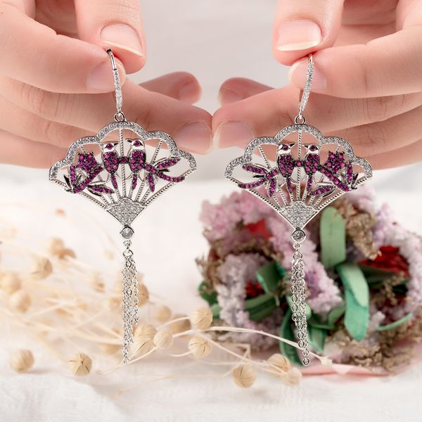 european and american highend autumn and winter new microzircon fan fanshaped earrings earrings longstyle tassels earrings factory wholesale, Golden;silver
european and american highend autumn and winter new microzircon fan fanshaped earrings earrings longstyle tassels earrings factory wholesale, Golden;silver