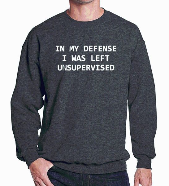 in my defense i was left unsupervised print hoody 2019 spring autumn fleece pullover hoodies men brand casual men's sportswear, Black
in my defense i was left unsupervised print hoody 2019 spring autumn fleece pullover hoodies men brand casual men's sportswear, Black