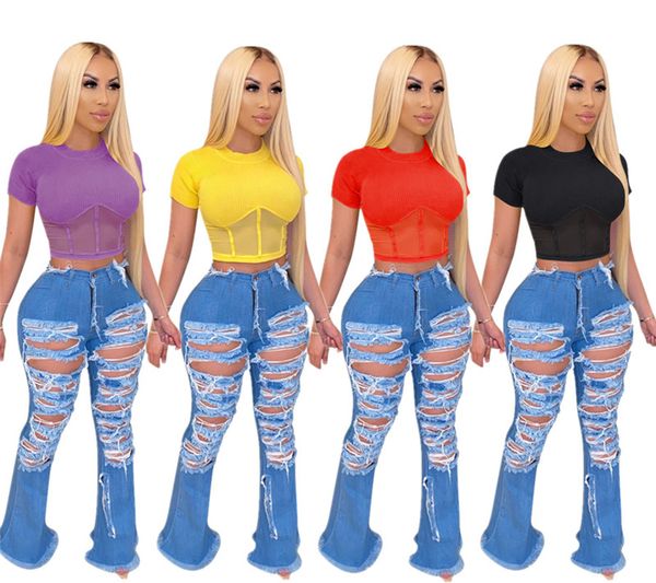 women new style tees fashion mesh panelled crop casual natural color short sleeve tees womens clothing, White
women new style tees fashion mesh panelled crop casual natural color short sleeve tees womens clothing, White