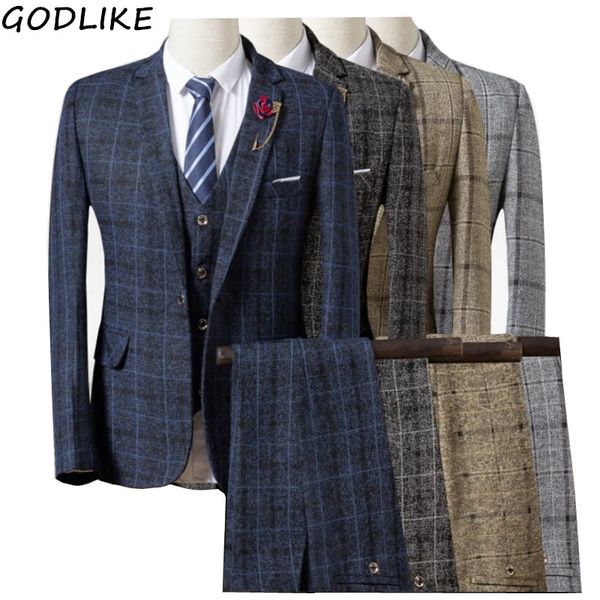 men suit 2019 new mens checked suit 3 pieces classic plaid suits male business wedding suits slim fit men tuexdo party dress, White;black
men suit 2019 new mens checked suit 3 pieces classic plaid suits male business wedding suits slim fit men tuexdo party dress, White;black