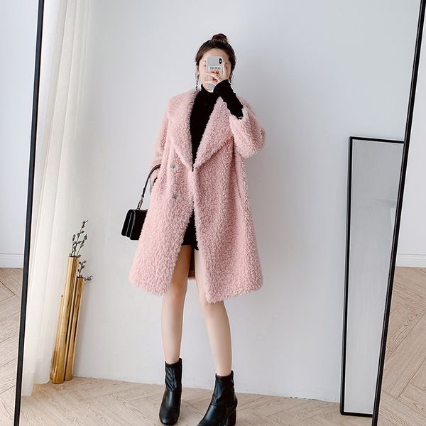 women's fur & faux turn down collar cashmere coat jacket women female long sleeve fuzzy outwear lamb and hair pockets, Black
women's fur & faux turn down collar cashmere coat jacket women female long sleeve fuzzy outwear lamb and hair pockets, Black