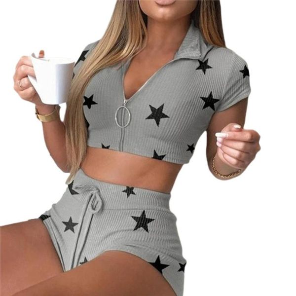 knitted two piece set homewear women casual short sleeve zip star crop high waist skinny shorts sports outfit tracksuit, Black;blue
knitted two piece set homewear women casual short sleeve zip star crop high waist skinny shorts sports outfit tracksuit, Black;blue