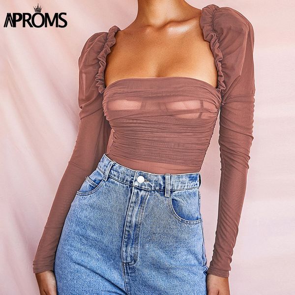 aproms винтаж площади шеи сетки bodysuit женщины sexy ruffles длинные рукава тощий ruched bosysuits осень топы для женщин одежда
aproms винтаж площади шеи сетки bodysuit женщины sexy ruffles длинные рукава тощий ruched bosysuits осень топы для женщин одежда