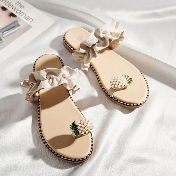 yikuyubo 2019 summer flat sandals women flip flops slippers flats shoes fashion string bead wedges pineapple sandals size 35-39, Black
yikuyubo 2019 summer flat sandals women flip flops slippers flats shoes fashion string bead wedges pineapple sandals size 35-39, Black