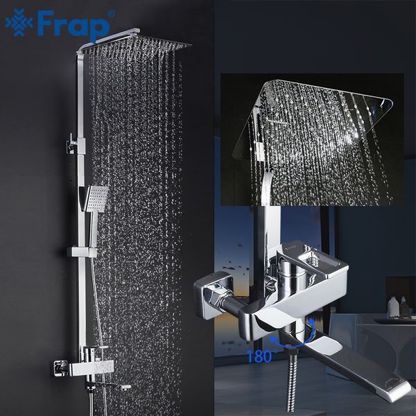 

frap bathtub faucets bathroom shower set waterfall mixer taps bath shower faucet rainfall head mixer torneira