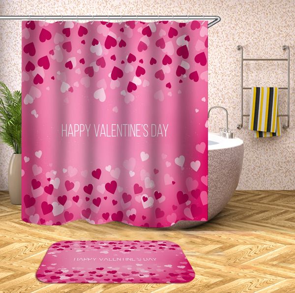 pink valentine's day heart waterproof shower curtain bathroom curtains bath bathing home decorations
pink valentine's day heart waterproof shower curtain bathroom curtains bath bathing home decorations