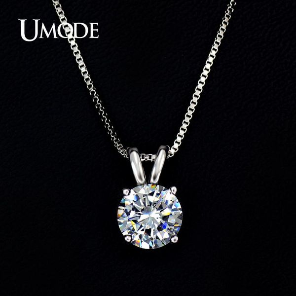 umode classic permanent 2ct solitaire hearts and arrows cz pendant necklace un0047, Silver
umode classic permanent 2ct solitaire hearts and arrows cz pendant necklace un0047, Silver