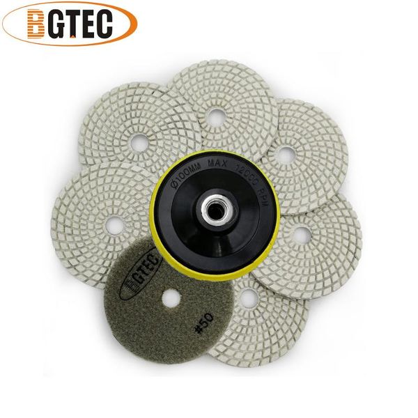 bgtec 4inch 7pcs #50 professional diamond flexible polishing pads with m14 plastic backer 100mm sanding disc for marble, granite
bgtec 4inch 7pcs #50 professional diamond flexible polishing pads with m14 plastic backer 100mm sanding disc for marble, granite
