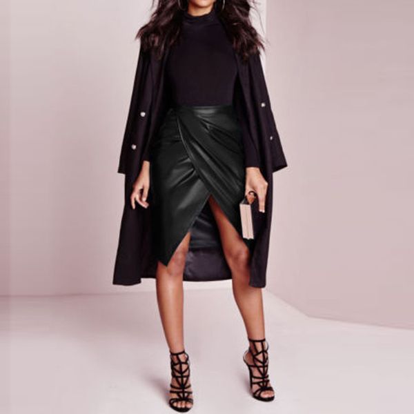 fashsiualy 2019 new women solid leather tpu a-line high waist pencil skirt bodycon knee length skirt party club winter vestidos, Black
fashsiualy 2019 new women solid leather tpu a-line high waist pencil skirt bodycon knee length skirt party club winter vestidos, Black