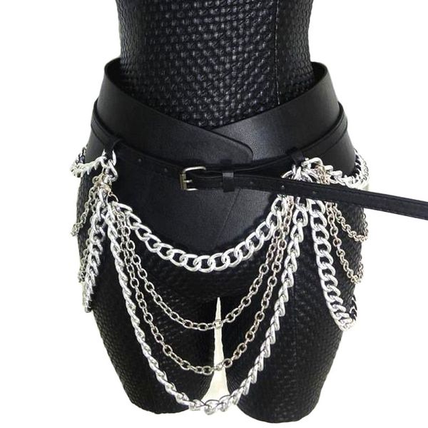 new fashion exaggerated tassel gold silver chain wide leather belts for women nightclub punk cool girdle dress decoration t200327, Black;brown
new fashion exaggerated tassel gold silver chain wide leather belts for women nightclub punk cool girdle dress decoration t200327, Black;brown
