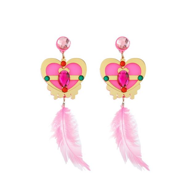 exaggerated sailor moon long tassel gold peach heart pink crystal feather acrylic drop earrings women fashion new year brincos, Silver
exaggerated sailor moon long tassel gold peach heart pink crystal feather acrylic drop earrings women fashion new year brincos, Silver