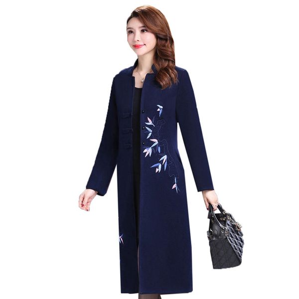 large size wool coat women long jacket 2019 autumn winter new embroidered woolen coat single-breasted slim female outerwear fc58, Black
large size wool coat women long jacket 2019 autumn winter new embroidered woolen coat single-breasted slim female outerwear fc58, Black