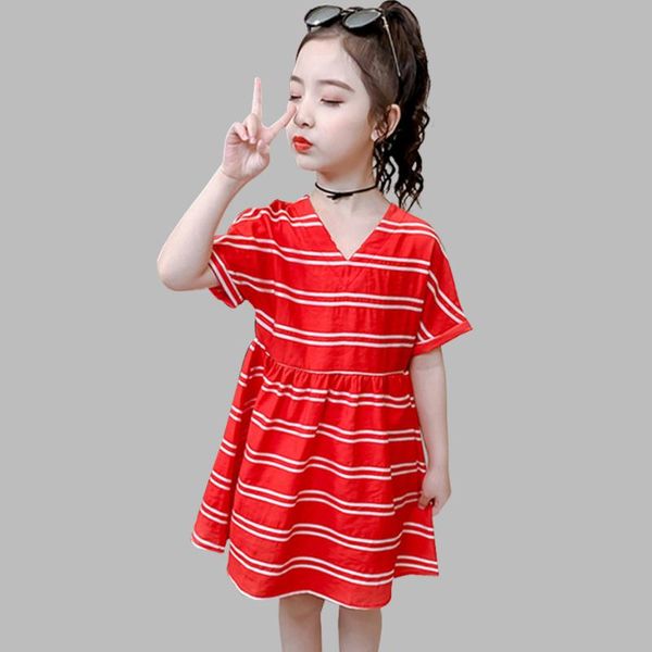 girl summer dress striped party dress for kids girl v neck kids casual style clothes for girls 6 8 10 12 14, Red;yellow
girl summer dress striped party dress for kids girl v neck kids casual style clothes for girls 6 8 10 12 14, Red;yellow